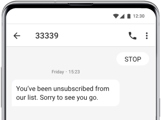 Automated mass texting opt out